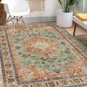 Area Rug Carpet Boho Oriental Vintage 5'×7